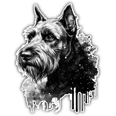 Riesenschnauzer Aquarell Aufkleber Bunt