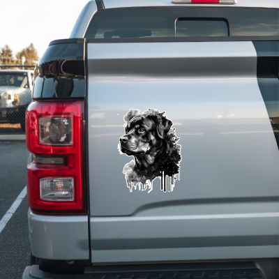 Rottweiler Aquarell Aufkleber Bunt - Ansicht 2