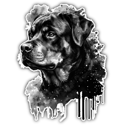 Rottweiler Aquarell Aufkleber Bunt