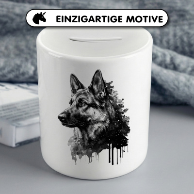 Spardose mit dem Motiv Sch�ferhund Aquarell - Ansicht 3