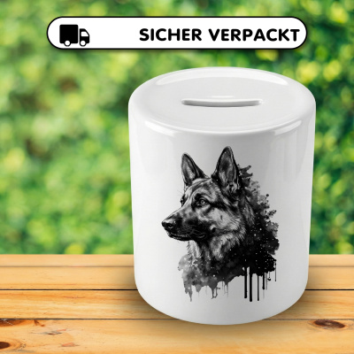 Spardose mit dem Motiv Sch�ferhund Aquarell - Ansicht 4