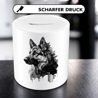Spardose mit dem Motiv Sch�ferhund Aquarell - Ansicht 5