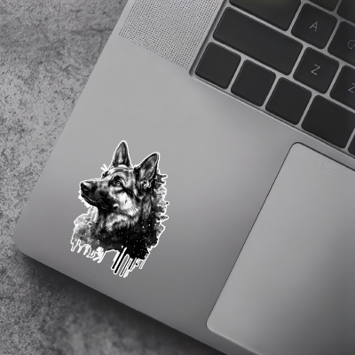 Sch�ferhund Aquarell Aufkleber Bunt - Ansicht 5