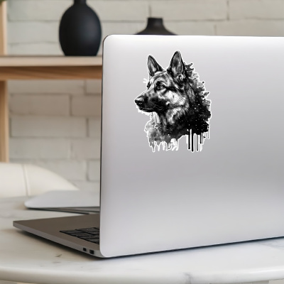 Sch�ferhund Aquarell Aufkleber Bunt - Ansicht 8
