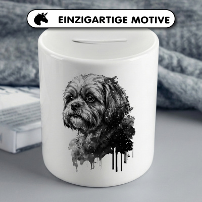 Spardose mit dem Motiv Shih-Tzu Aquarell - Ansicht 3