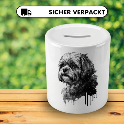 Spardose mit dem Motiv Shih-Tzu Aquarell - Ansicht 4