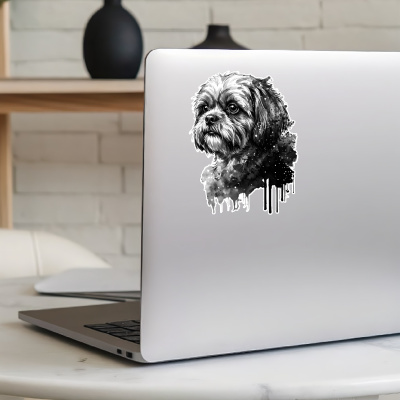 Shih-Tzu Aquarell Aufkleber Bunt - Ansicht 8