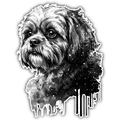 Wandtattoo  Shih-Tzu Aquarell 
