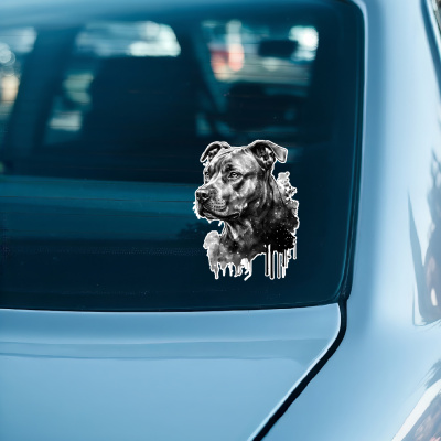 Staffordshire Terrier Aquarell Aufkleber Bunt - Ansicht 3