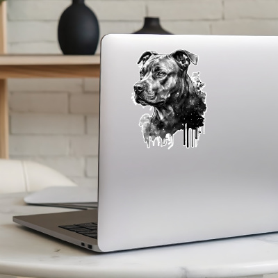 Staffordshire Terrier Aquarell Aufkleber Bunt - Ansicht 8