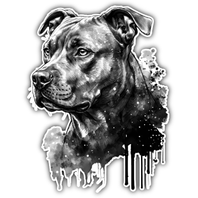Staffordshire Terrier Aquarell Aufkleber Bunt