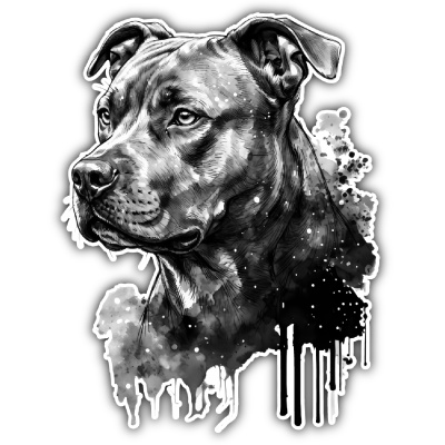 Wandtattoo  Staffordshire Terrier Aquarell 