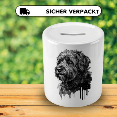 Spardose mit dem Motiv Tibet Terrier Aquarell - Ansicht 4