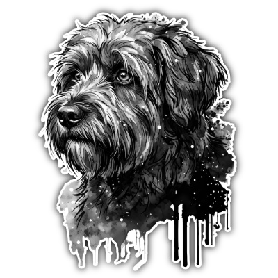 Tibet Terrier Aquarell Aufkleber Bunt