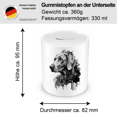 Spardose mit dem Motiv Weimaraner Aquarell - Ansicht 2