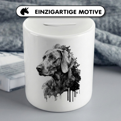 Spardose mit dem Motiv Weimaraner Aquarell - Ansicht 3