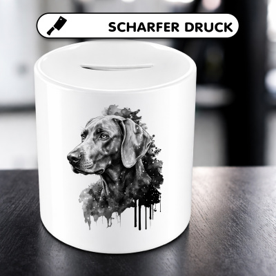 Spardose mit dem Motiv Weimaraner Aquarell - Ansicht 5