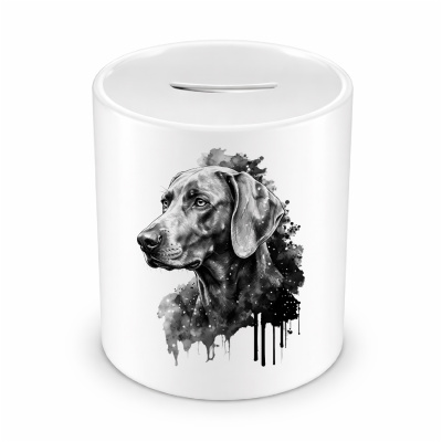 Spardose mit dem Motiv Weimaraner Aquarell