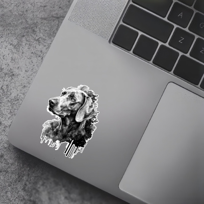 Weimaraner Aquarell Aufkleber Bunt - Ansicht 5