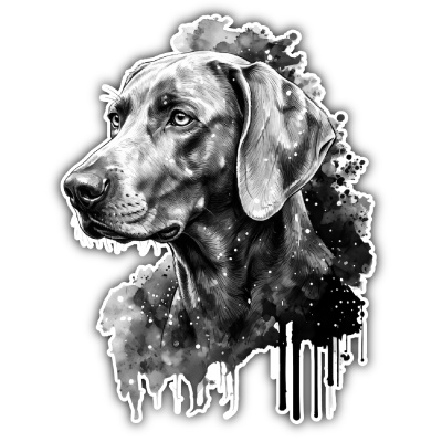Wandtattoo  Weimaraner Aquarell 