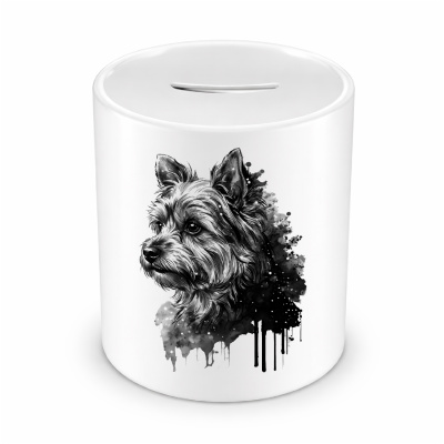 Spardose mit dem Motiv Yorkshire Terrier Aquarell