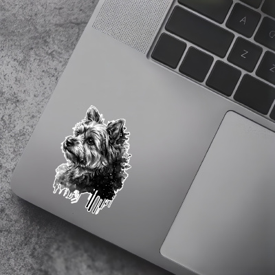 Yorkshire Terrier Aquarell Aufkleber Bunt - Ansicht 5