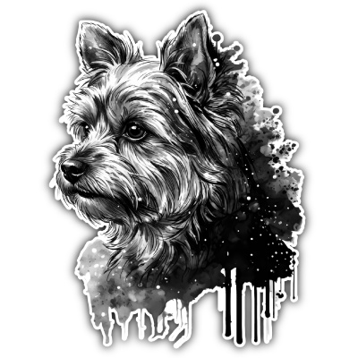 Yorkshire Terrier Aquarell Aufkleber Bunt