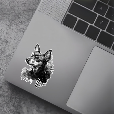 Zwergpinscher Aquarell Aufkleber Bunt - Ansicht 5