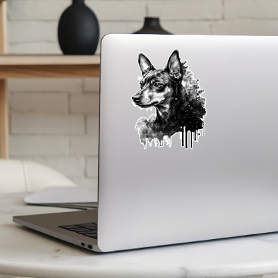 Zwergpinscher Aquarell Aufkleber Bunt - Ansicht 8