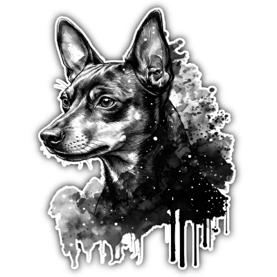 Zwergpinscher Aquarell Aufkleber Bunt