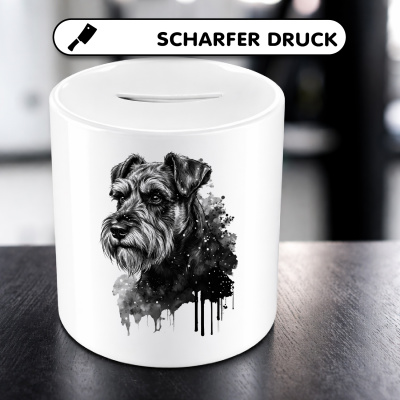 Spardose mit dem Motiv Zwergschnauzer Aquarell - Ansicht 5