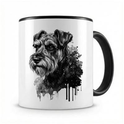 Tasse mit  Zwergschnauzer Aquarell  als Motiv
