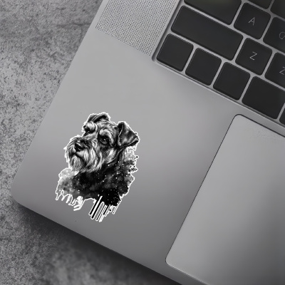 Zwergschnauzer Aquarell Aufkleber Bunt - Ansicht 5