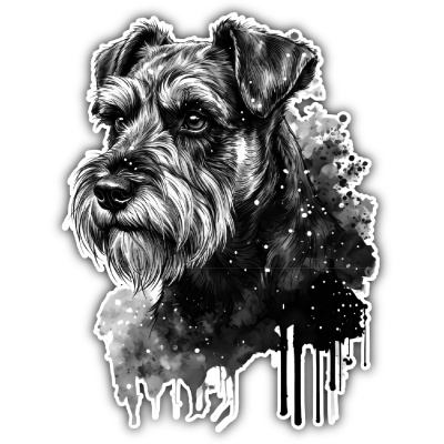 Zwergschnauzer Aquarell Aufkleber Bunt