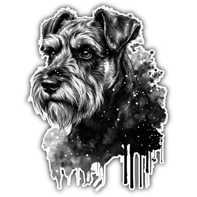 Wandtattoo  Zwergschnauzer Aquarell 
