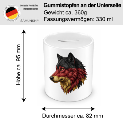 Spardose mit dem Motiv Wolf Deutschland - Ansicht 2