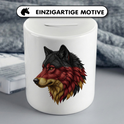 Spardose mit dem Motiv Wolf Deutschland - Ansicht 3