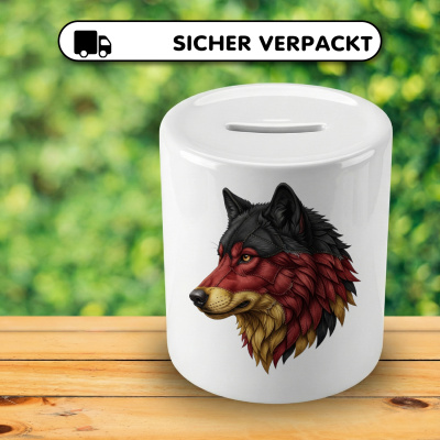 Spardose mit dem Motiv Wolf Deutschland - Ansicht 4