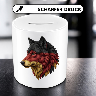 Spardose mit dem Motiv Wolf Deutschland - Ansicht 5