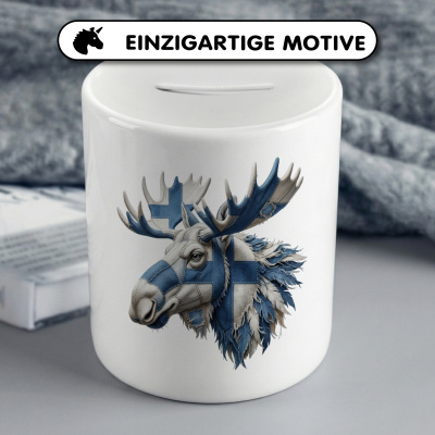 Spardose mit dem Motiv Elch Finnland - Ansicht 3