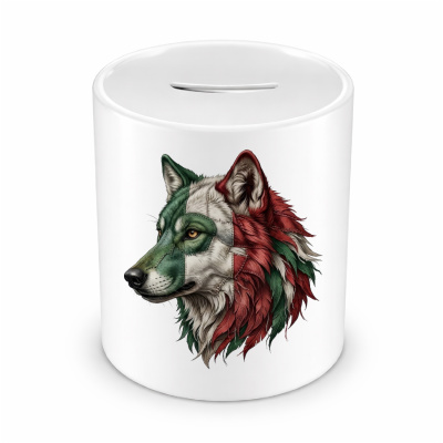 Spardose mit dem Motiv Wolf Italien
