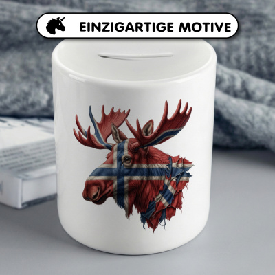 Spardose mit dem Motiv Elch Norwegen - Ansicht 3