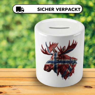 Spardose mit dem Motiv Elch Norwegen - Ansicht 4