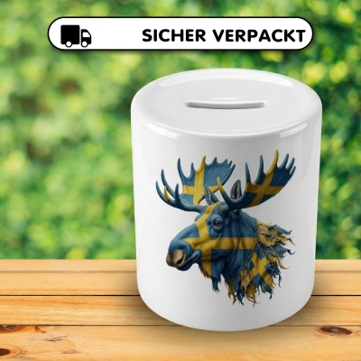 Spardose mit dem Motiv Elch Schweden - Ansicht 4