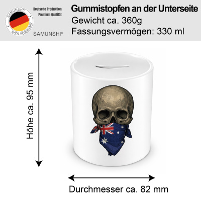Spardose mit dem Motiv Totenkopf mit Australien Flagge - Ansicht 2