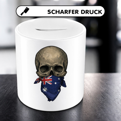 Spardose mit dem Motiv Totenkopf mit Australien Flagge - Ansicht 5