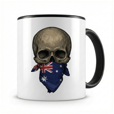 Tasse mit  Totenkopf mit Australien Flagge 