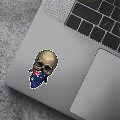 Totenkopf mit Australien Flagge Maske Aufkleber - Ansicht 5