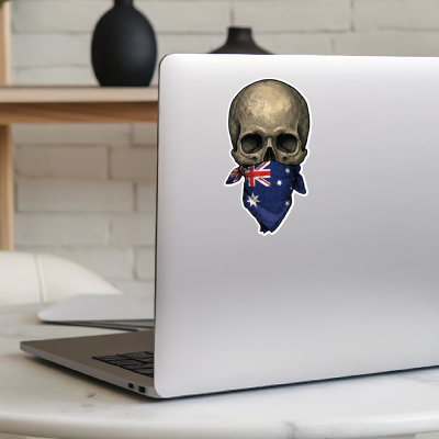 Totenkopf mit Australien Flagge Maske Aufkleber - Ansicht 8