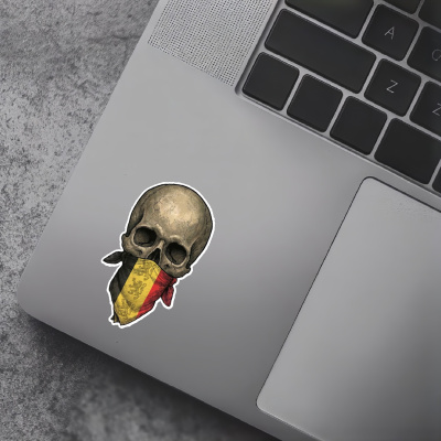 Totenkopf mit Belgien Flagge Maske Aufkleber - Ansicht 5